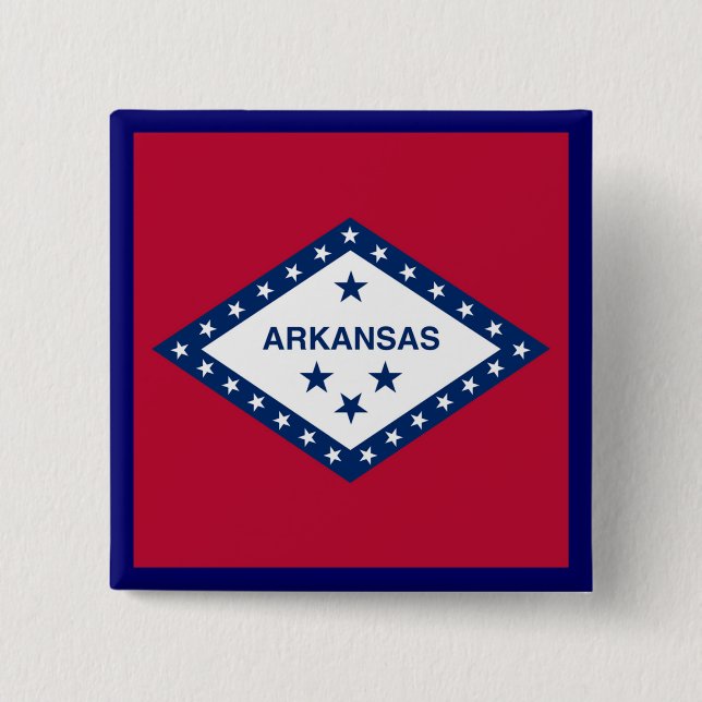 Chapa Cuadrada Bandera estatal de Arkansas (Anverso)