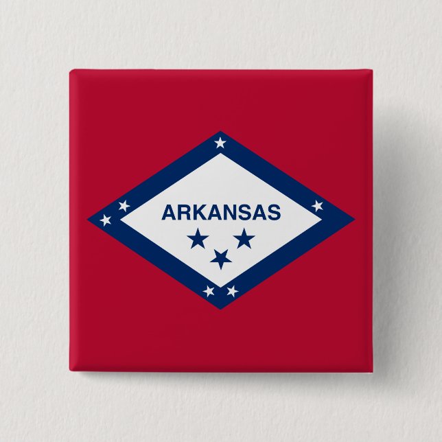 Chapa Cuadrada Bandera Estatal de Arkansas (Anverso)