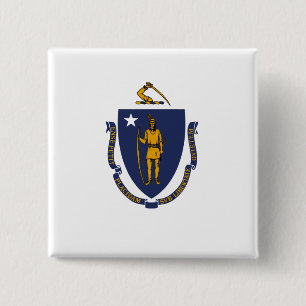 Chapa Cuadrada Bandera estatal de Massachusetts