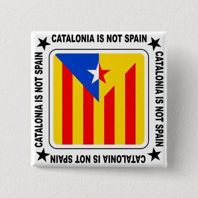 Chapa Cuadrada Bandera estelada Catalana (Anverso)