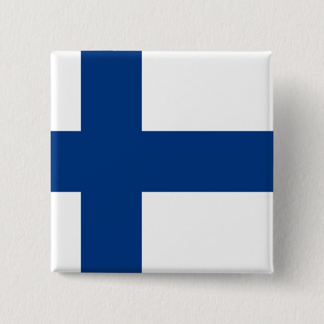 Chapa Cuadrada Bandera finlandesa (Anverso)