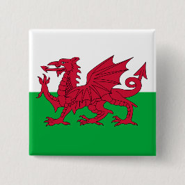 Chapa Cuadrada Bandera galesa (Gales) (Dragón galés)