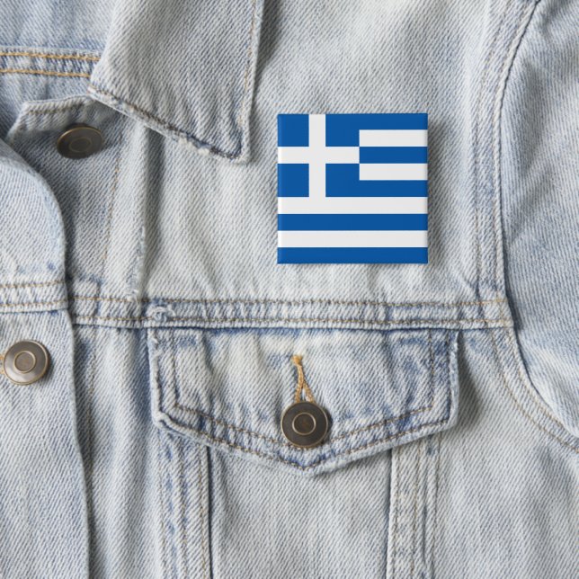 Chapa Cuadrada Bandera griega (Grecia) (In situ)