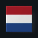 Chapa Cuadrada Bandera holandesa<br><div class="desc">Productos de bandera mundial de personalizable - Por favor,  no dude en añadir su propio texto.</div>