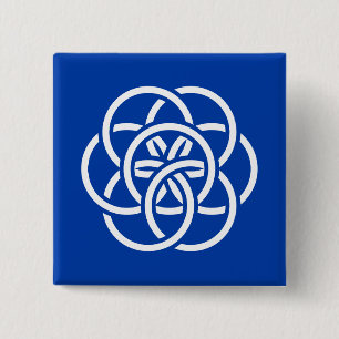 Chapa Cuadrada Bandera internacional del planeta Tierra