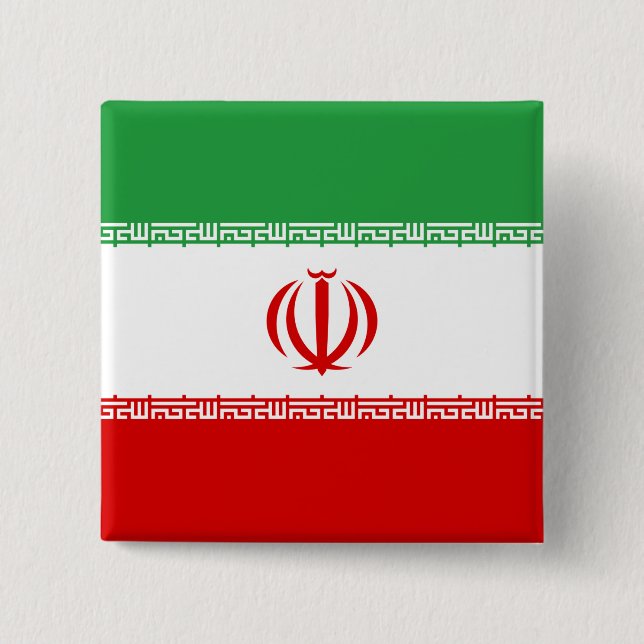Chapa Cuadrada Bandera iraní (Irán) (persa) (Anverso)
