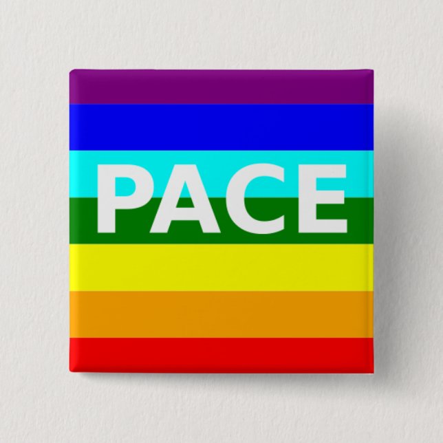 Chapa Cuadrada Bandera italiana de Pace(Peace) (Anverso)