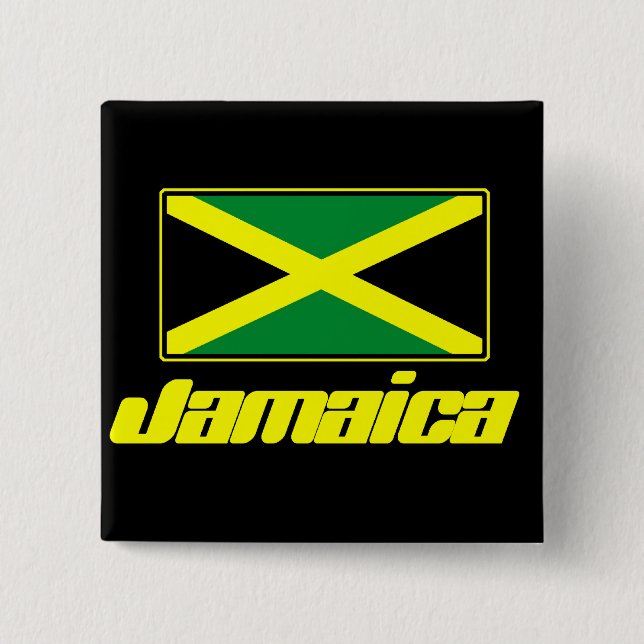 Chapa Cuadrada Bandera jamaicana (Anverso)