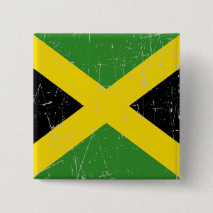 Chapa Cuadrada Bandera jamaicana rascada y rasguñada