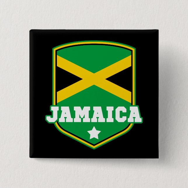Chapa Cuadrada Bandera jamaiquina Emblem Jamaica (Anverso)