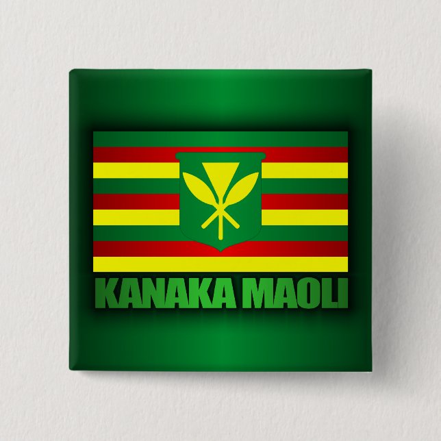 Chapa Cuadrada Bandera Kanaka Maoli (Anverso)