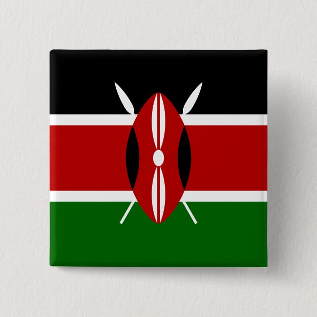 Chapa Cuadrada Bandera keniana (Kenya) (Anverso)