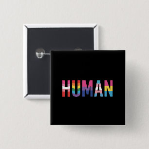 Chapa Cuadrada Bandera LGBT Humana Mes del Orgullo Gay Transgéner