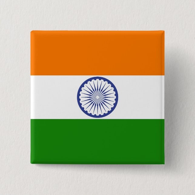 Chapa Cuadrada Bandera nacional de la India Ashoka Chakra (Anverso)