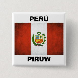 Chapa Cuadrada Bandera Nacional de Perú