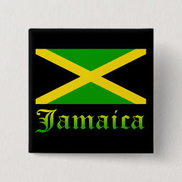 Chapa Cuadrada Bandera, negro, verde y amarillo de Jamaica