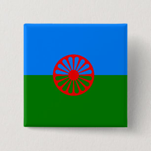 Chapa Cuadrada Bandera oficial del gitano del Romany