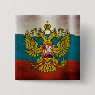 Chapa Cuadrada Bandera ondeando de Rusia