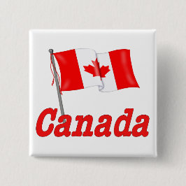 Chapa Cuadrada Bandera ondulante de Canadá