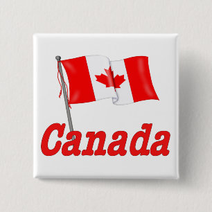 Chapa Cuadrada Bandera ondulante de Canadá