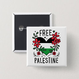 Chapa Cuadrada Bandera palestina libre