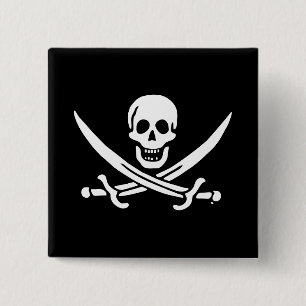 Chapa Cuadrada Bandera pirata jolly roger