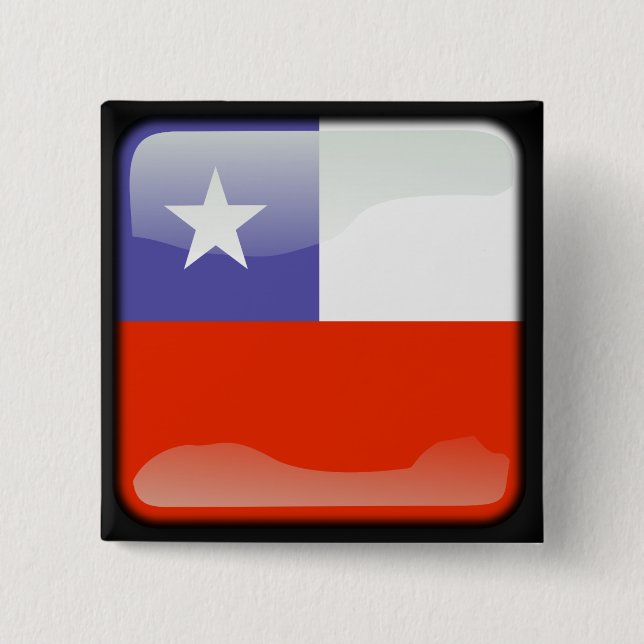 Chapa Cuadrada Bandera pulida chilena (Anverso)