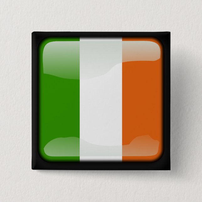 Chapa Cuadrada Bandera pulida de Irlanda (Anverso)