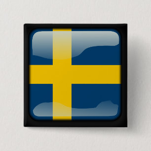 Chapa Cuadrada Bandera pulida de Suecia