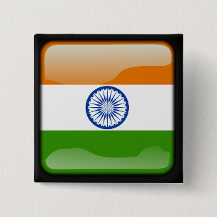 Chapa Cuadrada Bandera pulida india