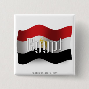 Chapa Cuadrada Bandera que agita de Egipto