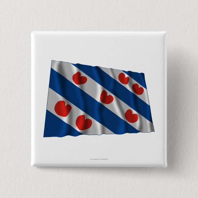 Chapa Cuadrada Bandera que agita de Frisia (Anverso)
