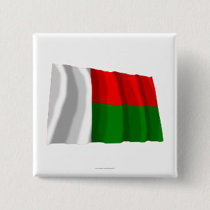 Chapa Cuadrada Bandera que agita de Madagascar