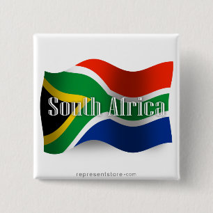 Chapa Cuadrada Bandera que agita de Suráfrica