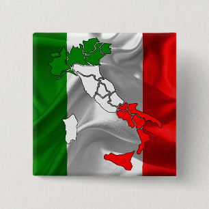 Chapa Cuadrada Bandera que agita italiana