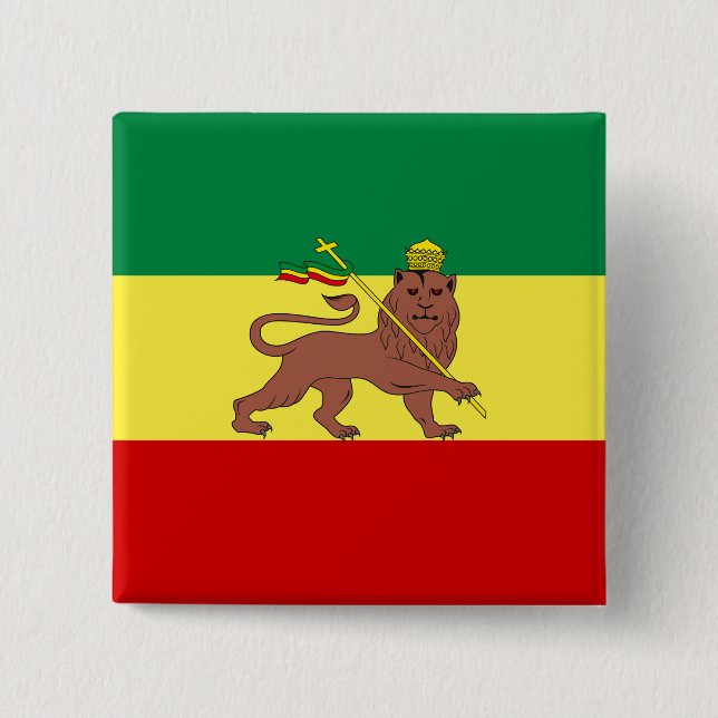 Chapa Cuadrada Bandera rastafari (Rastafarianismo) (Rasta) (Anverso)