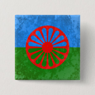 Chapa Cuadrada Bandera romaní