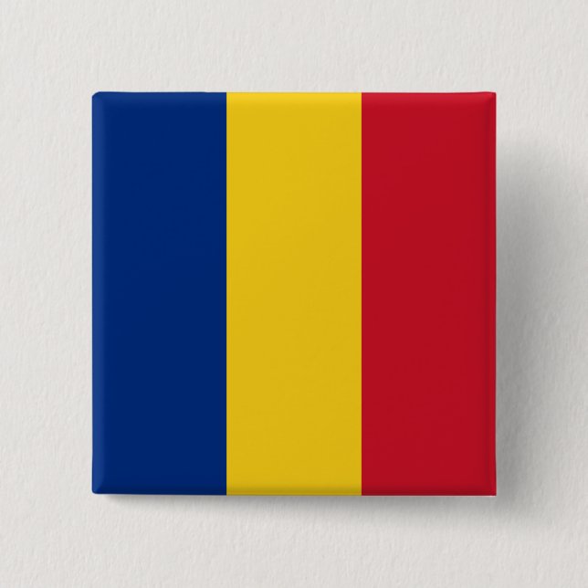 Chapa Cuadrada Bandera rumana (Rumania) (Anverso)