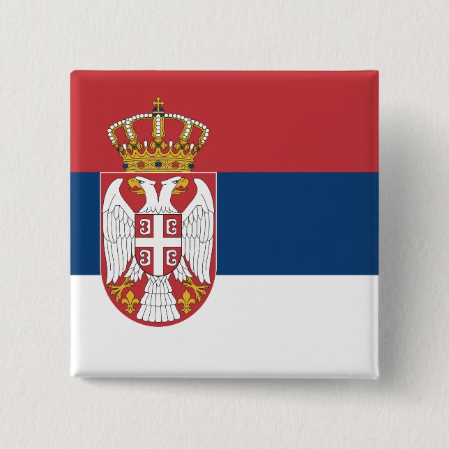 Chapa Cuadrada Bandera serbia (Anverso)