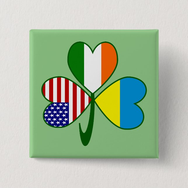 Chapa Cuadrada Bandera Shamrock de Estados Unidos (Anverso)