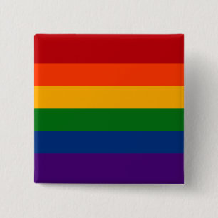 Chapa Cuadrada Bandera sólida del orgullo del arco iris