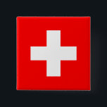 Chapa Cuadrada Bandera Suiza (Suiza)<br><div class="desc">Productos de bandera mundial de Personalizable - Por favor,  no dude en agregar su propio texto.</div>