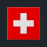 Chapa Cuadrada Bandera Suiza (Suiza)<br><div class="desc">Productos de bandera mundial de Personalizable - Por favor,  no dude en agregar su propio texto.</div>