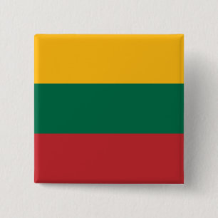 Chapa Cuadrada Bandera verde y roja amarilla de Lituania