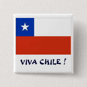 Chapa Cuadrada Bandera Viva Chile I