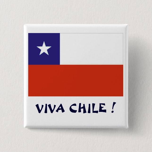 Chapa Cuadrada Bandera Viva Chile IV (Anverso)