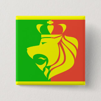 Chapa Cuadrada Bandera y león del reggae de Rasta