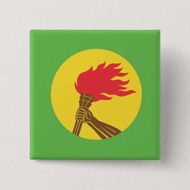 Chapa Cuadrada Bandera Zaire (Anverso)