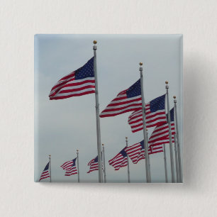 Chapa Cuadrada Banderas americanas en el Monumento a Washington