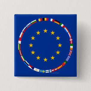 Chapa Cuadrada Banderas de unión europea